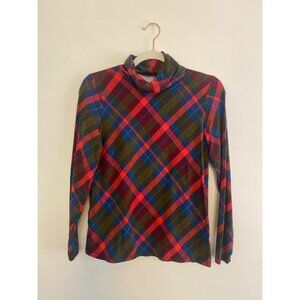 Talbots Women’s Plaid Long Sleeve Turtleneck Tee Size Small Petite